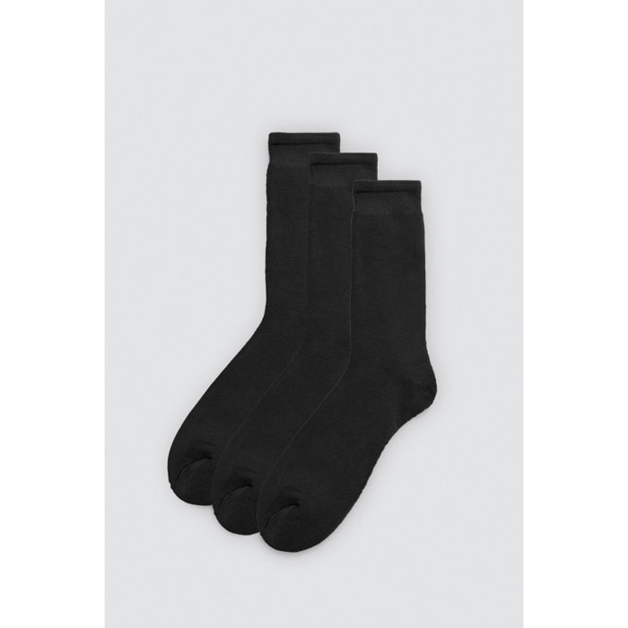 Confezione da 3 calzini termici alti con polsini anti-pressione in colori neutri