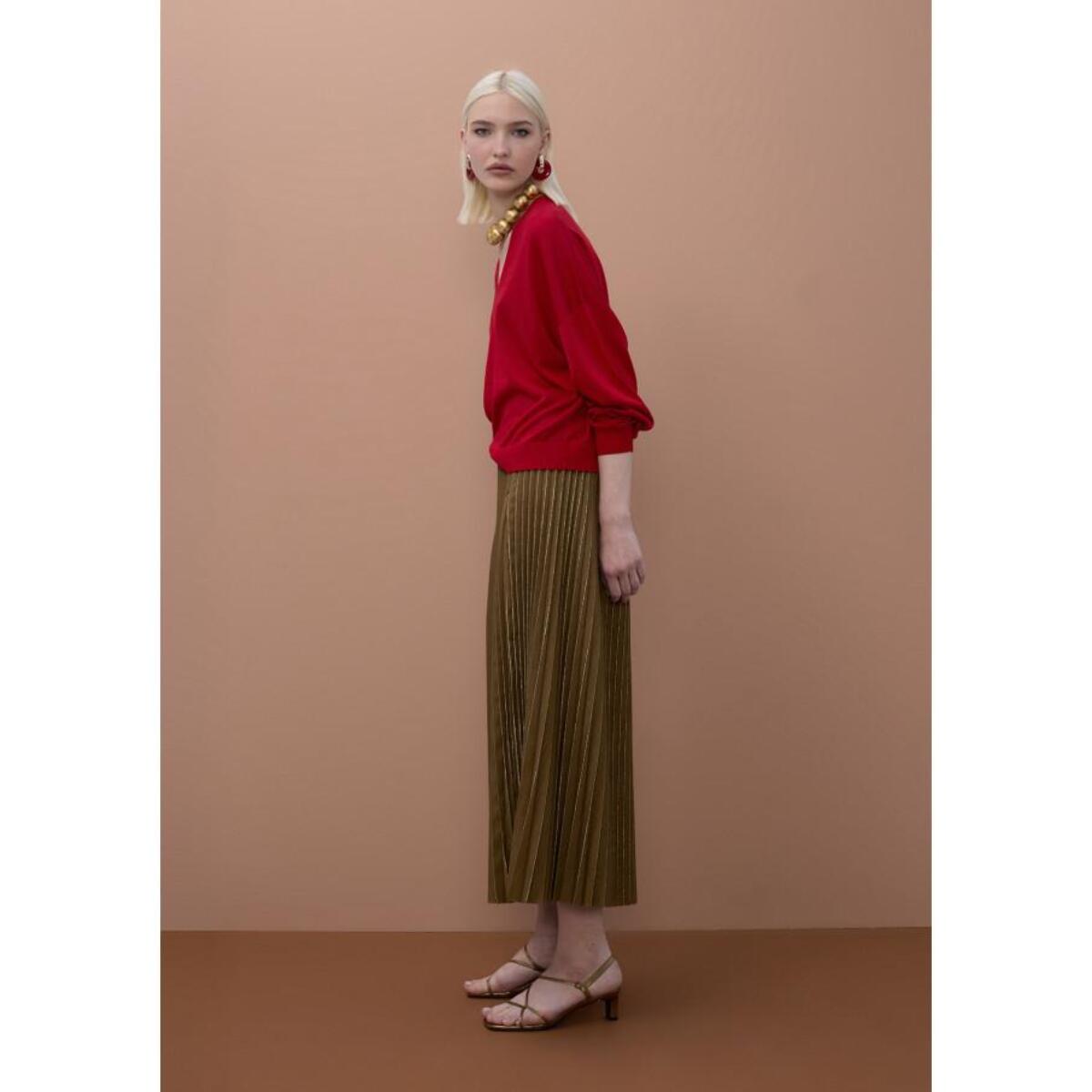 Gonna plissettata metallizzata