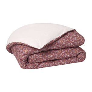 Parure de lit Housse de couette + taies rectangles en coton, VIRGINIA, Violet