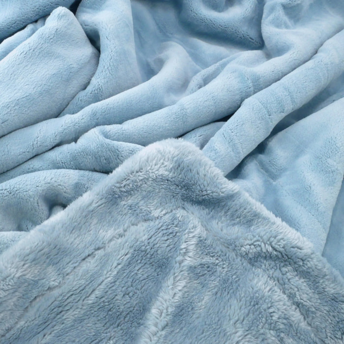 Plaid polaire 130x170cm 760g/m² - Cozy bleu gris