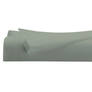 Drap plat - percale - vert - 240x290 cm