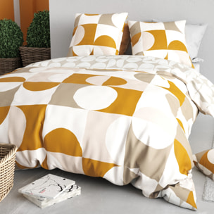 Parure Housse De Couette 3pcs 100% Coton 57 Fils SOIZIC