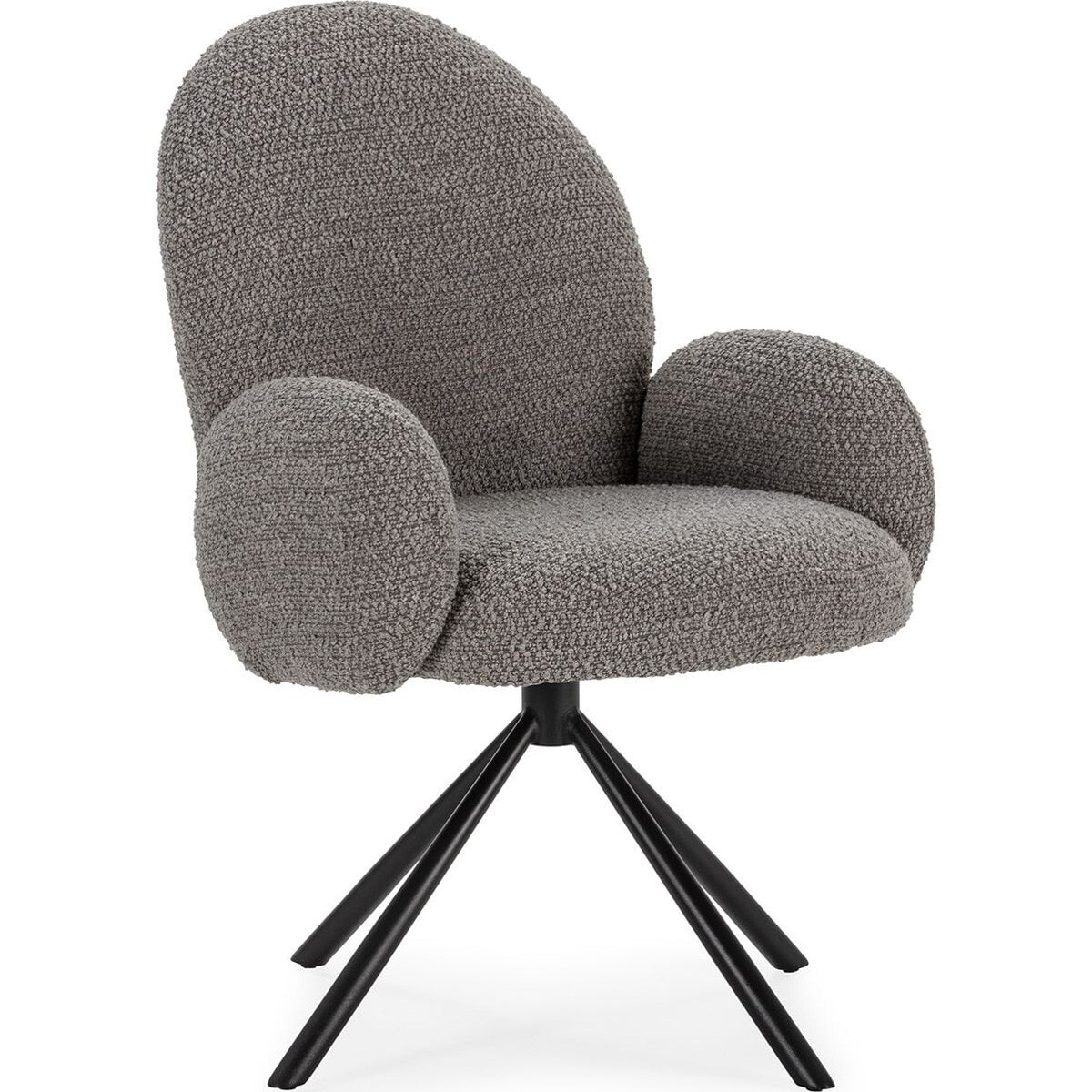 Fauteuil pivotant en tissu bouclé - OPALINE