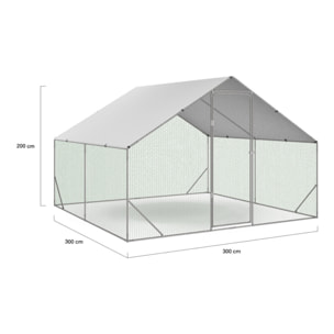 Enclos grillagé pour poules 9m² - 3x3m