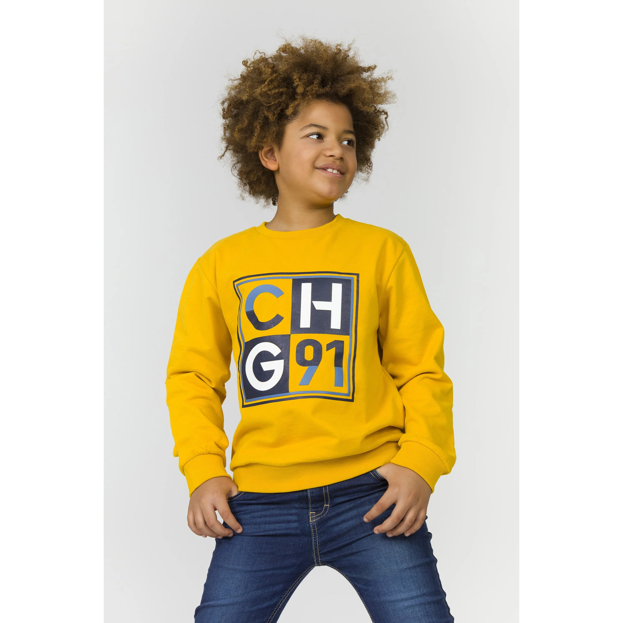 Sudadera cerrada de niño amarillo CHG