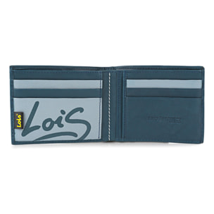 Cartera Hombre Piel Lois Temple Azul-Gris