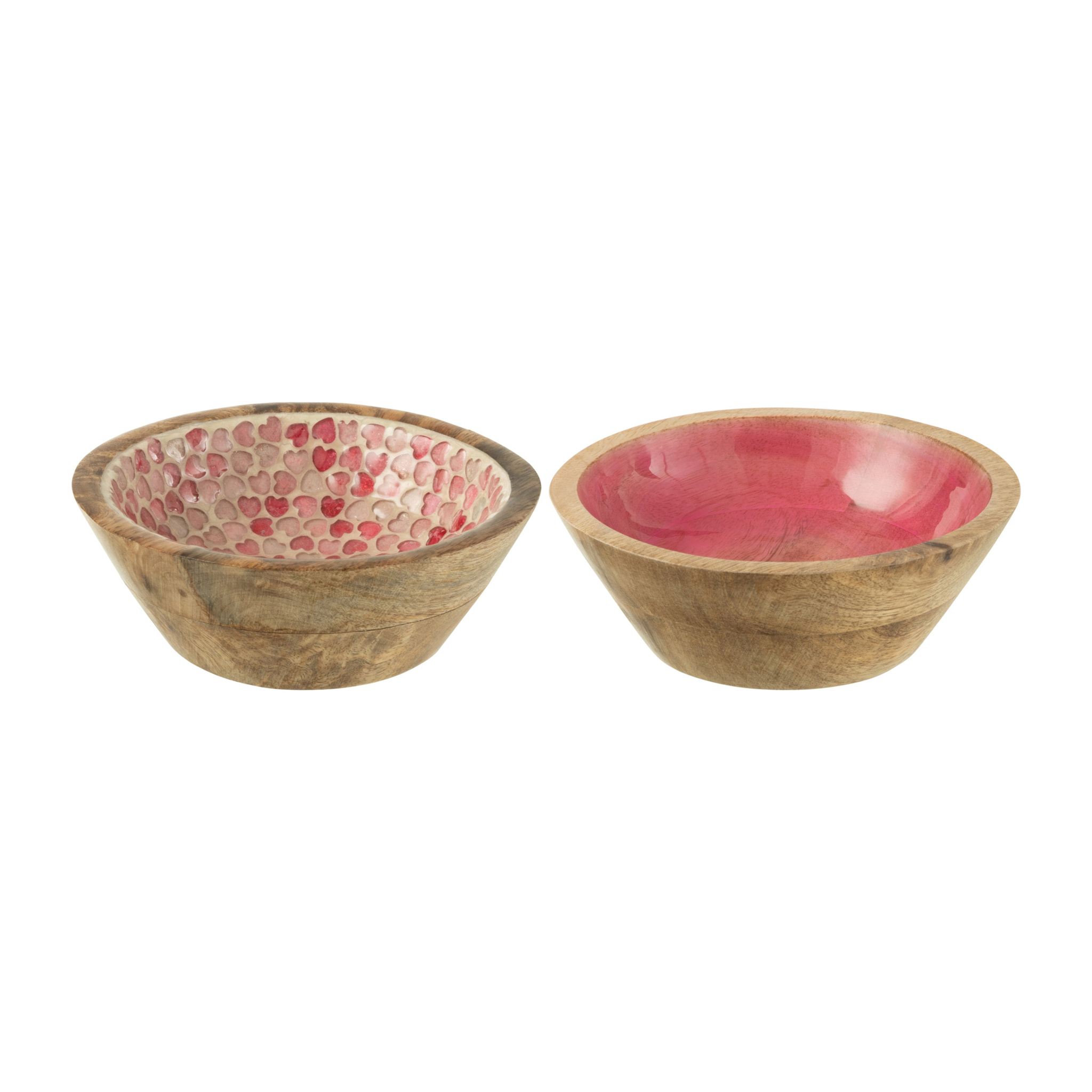 J-Line bol - bois - rose - medium - 2 pièces