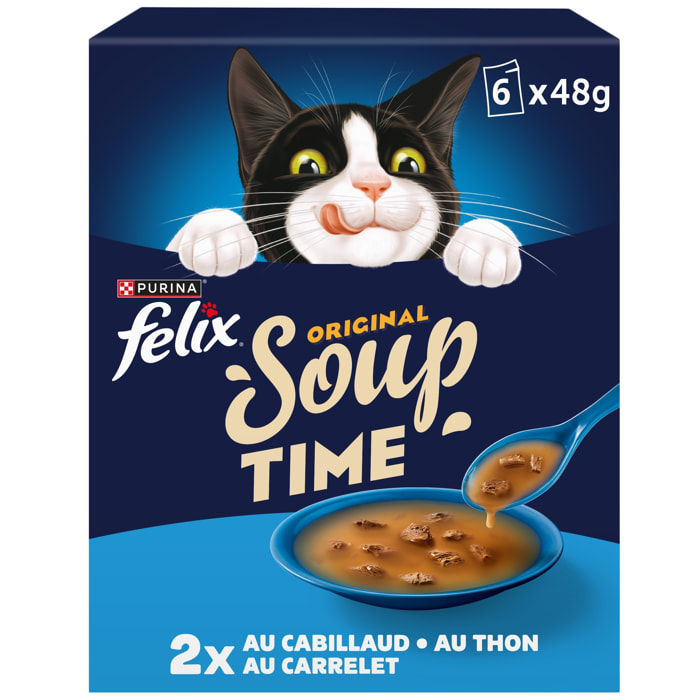 Felix Soup Sélection Poissons 6x48g - Lot de 8