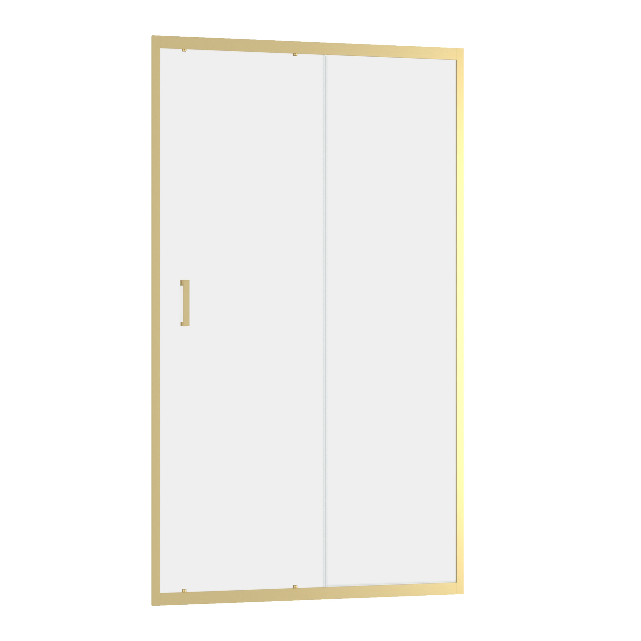 Porte de douche Coulissante 120x200cm - Profilés Or Doré Brossé - Verre Trempé 6mm - GOLDY CRUSH