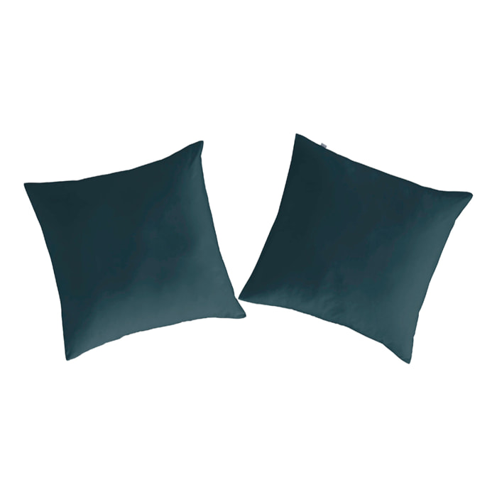 2 Fundas de almohada 100% algodón CASUAL azul oceano. Varios tamaños disponibles
