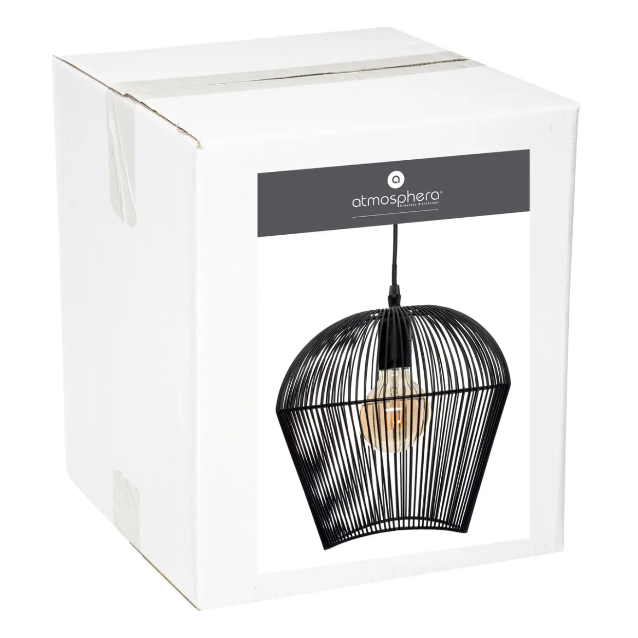 Suspension filaire "Jena" métal noir D26cm