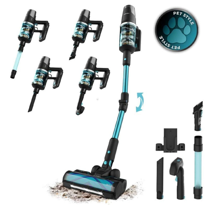 Cecotec Aspirateur-balais BLDC Conga Rockstar 9500 Lunar Pet Flex
