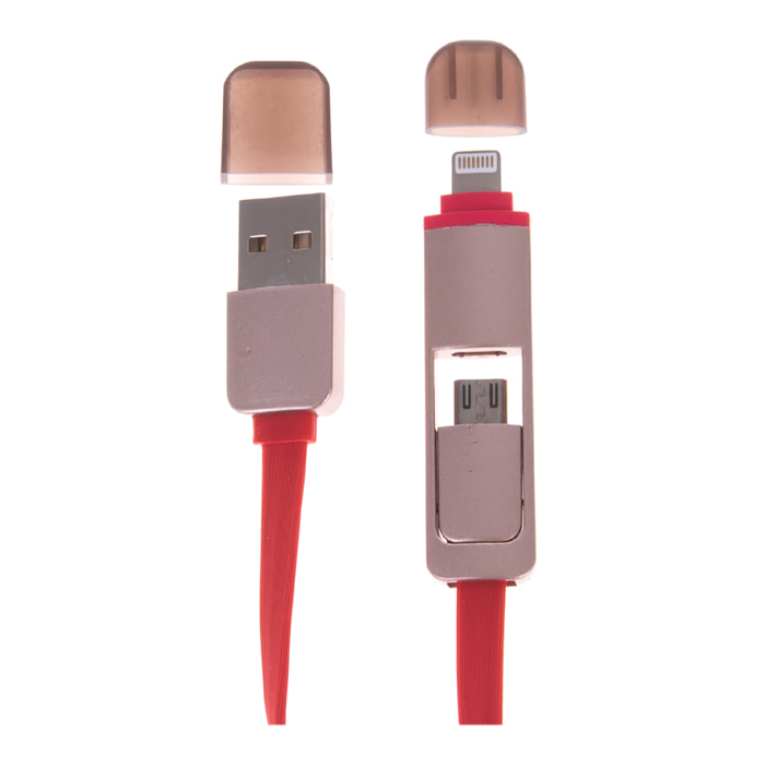 DAM Cavo 2 in 1 100x1 Cm. colore rosso