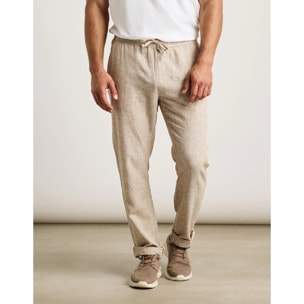 Pantalón Largo Beige Lino - Daniel