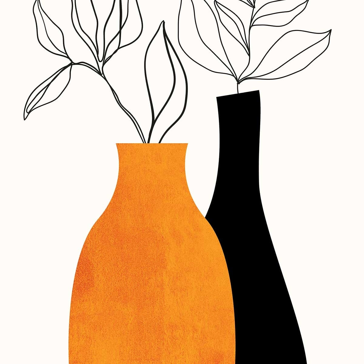 Affiche fleurs ""plante"" Affiche sous cadre noir