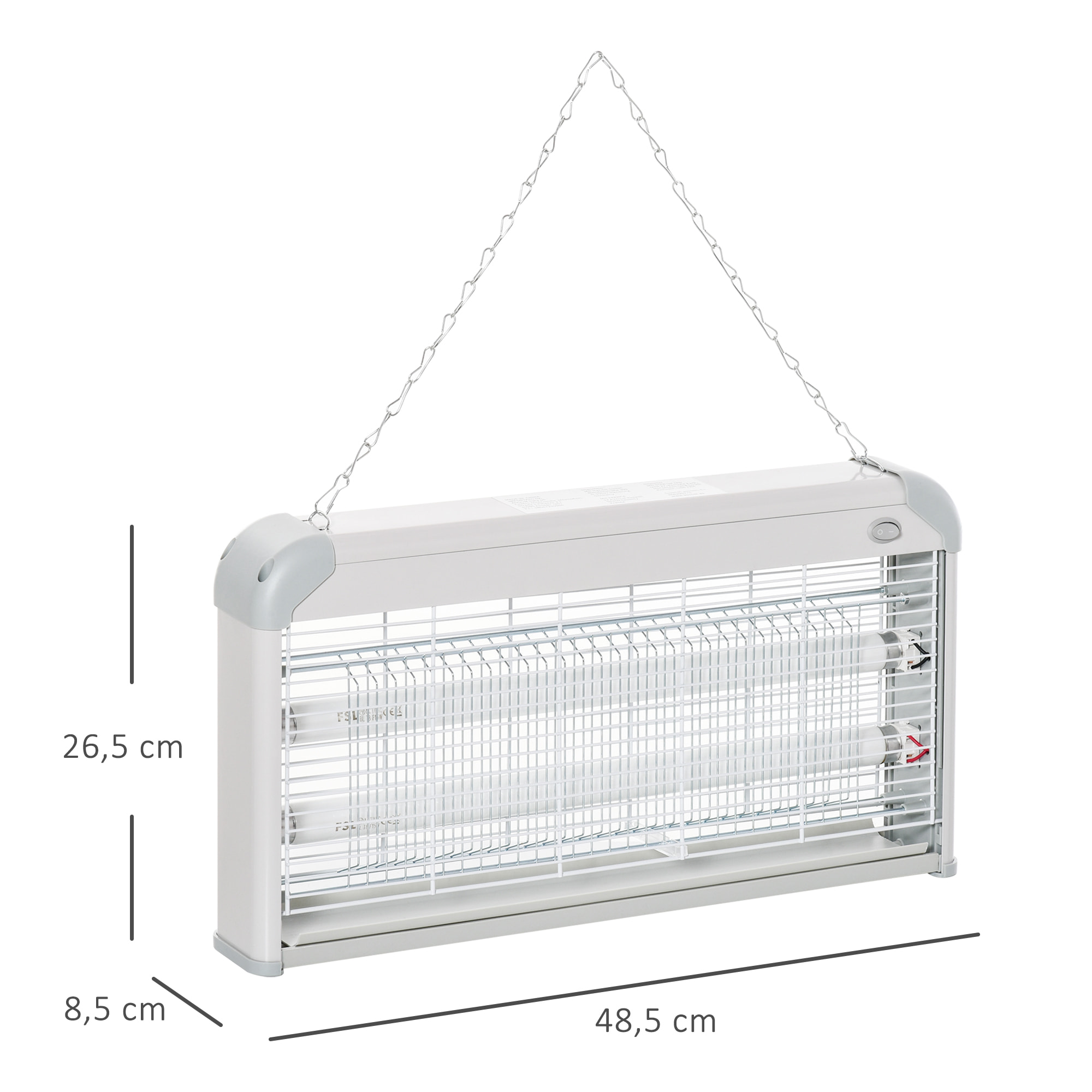 Lámpara Antimosquitos Eléctrico Profesional Mata Mosquitos Eléctrico 15W de Cada Tubo Área 60m² con Luz UV para Exterior e Interior