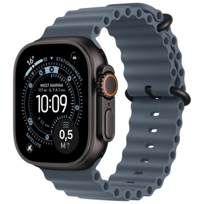 Bracelet APPLE 49 mm - Océan bleu maritime- Noir
