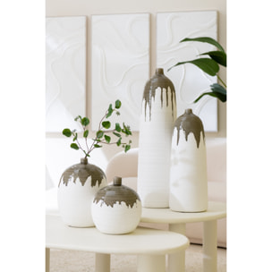 J-Line Vase Olea  Bouteille Vert Olive/Blanc Small
