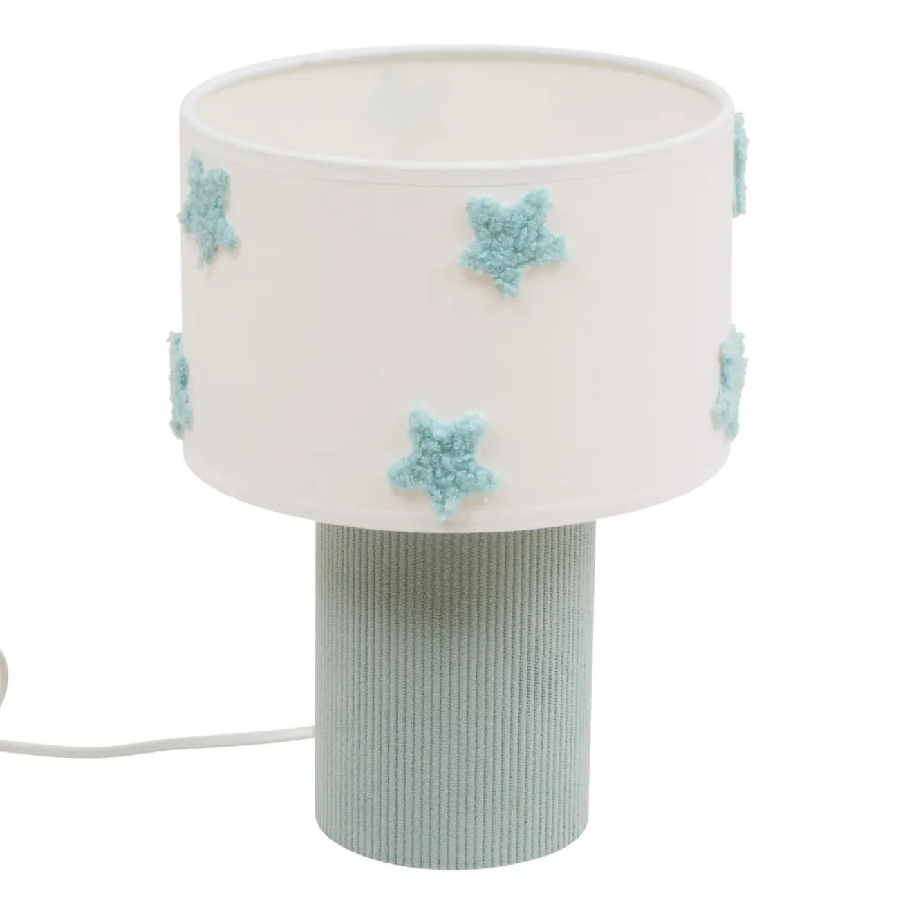 Lampe Orta Secteur Vert et Blanc Etoiles de Mer 18,5x18,5x28 cm