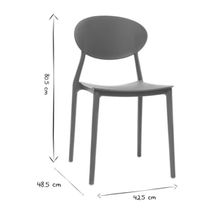 Chaises design empilables bleu canard intérieur - extérieur (lot de 2) ANNA