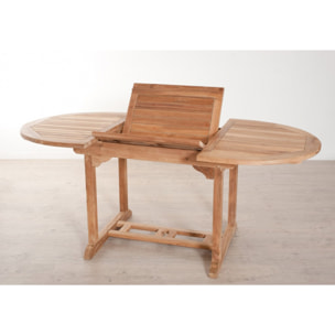 HARRIS - Table de jardin 4/6 personnes - ovale extensible 120/180 x 90 cm en bois Teck