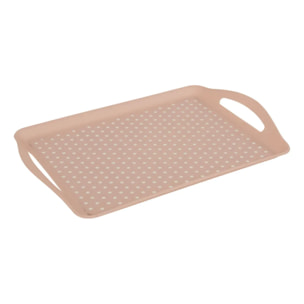Plateau Poly 45,5x31,5 rose antidérapant