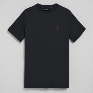 Camiseta azul marino con cuello redondo y bordado Rigby Go