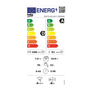 Lave linge séchant hublot BEKO B5DFT5104412W