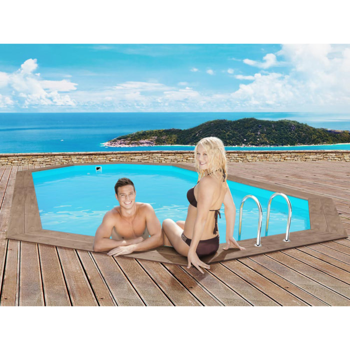 Piscine bois " Rio 120 " - 5.60 x 3.70 x 1.24 m