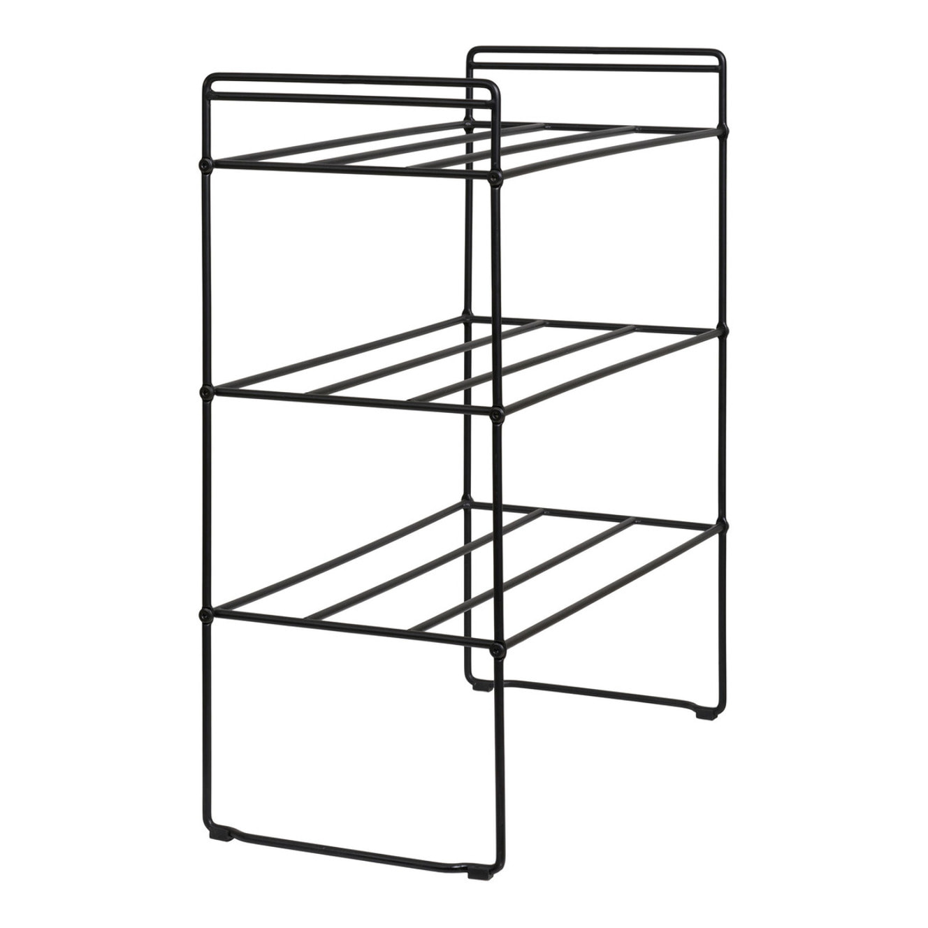 Scarpiera Swansea a 3 ripiani in acciaio nero 49,5×25×60 cm