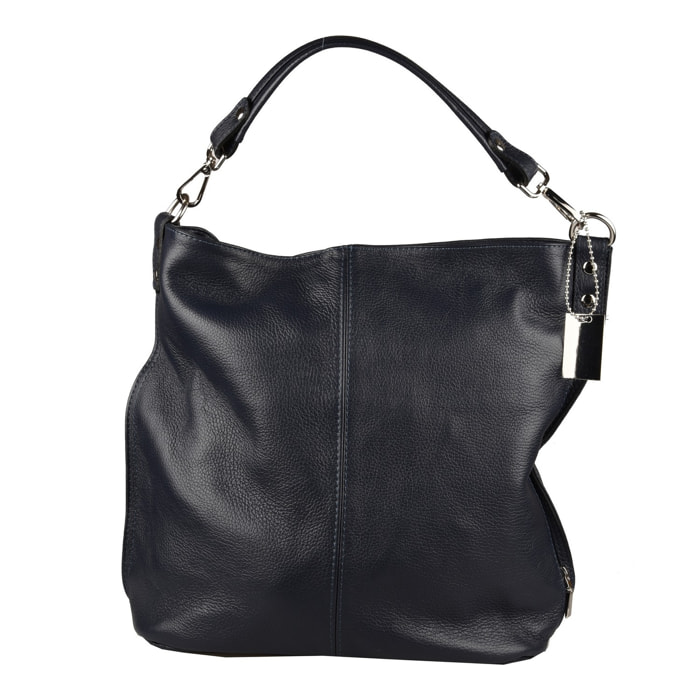 Borse Donna colore Blu-in pelle Made in Italy L31 cm X W32 cm X H16 cmcm
