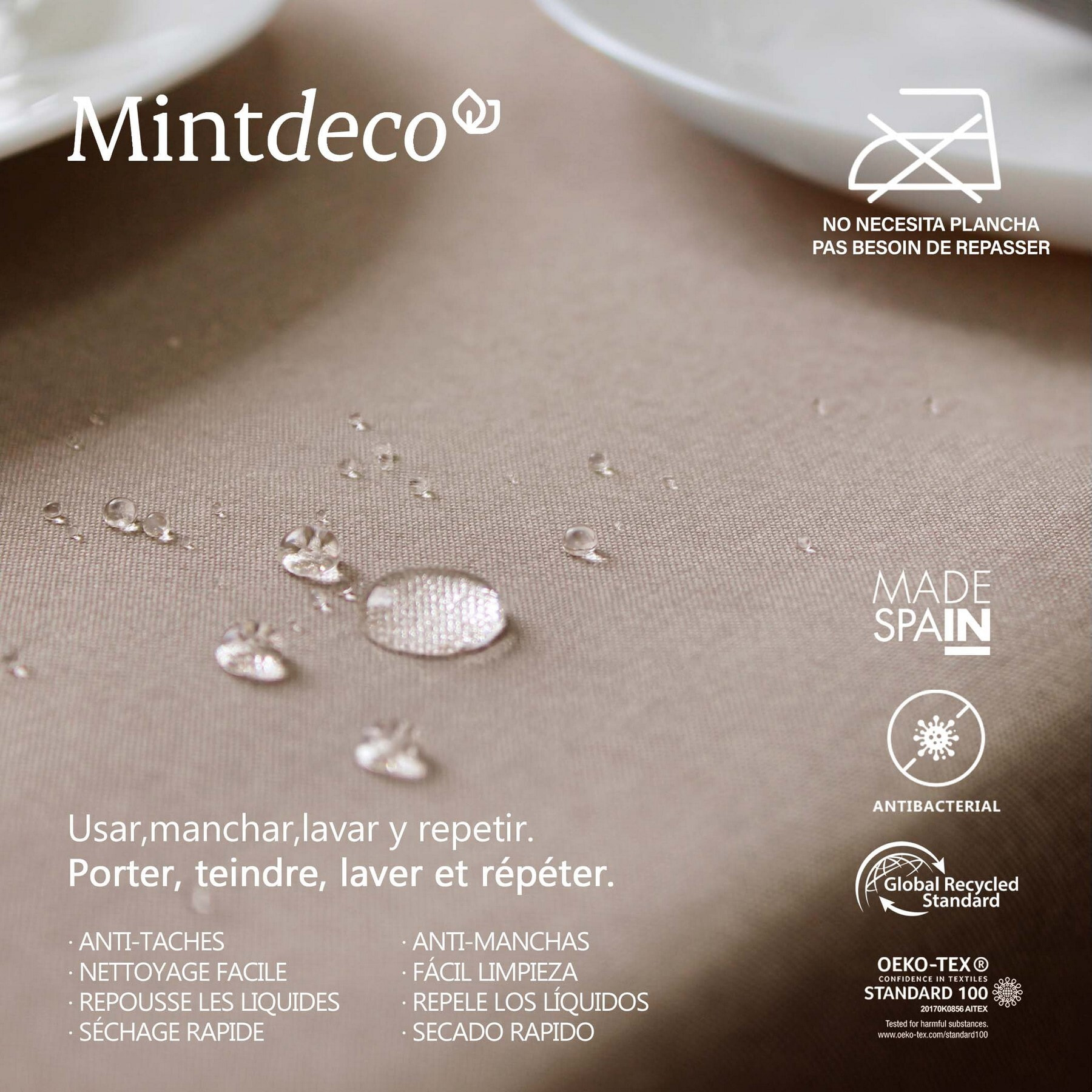 Mantel estampado antimanchas ZEN AGUA