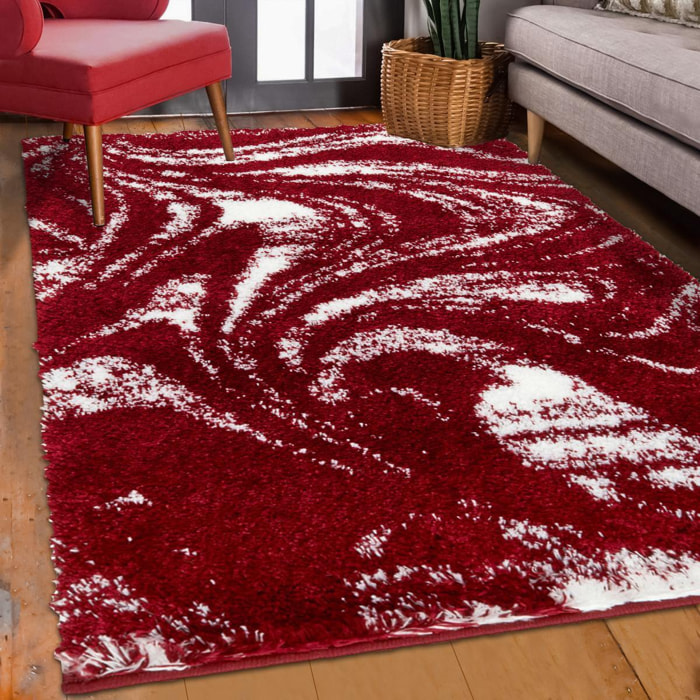 Tapis shaggy tissé motif abstrait KEBE