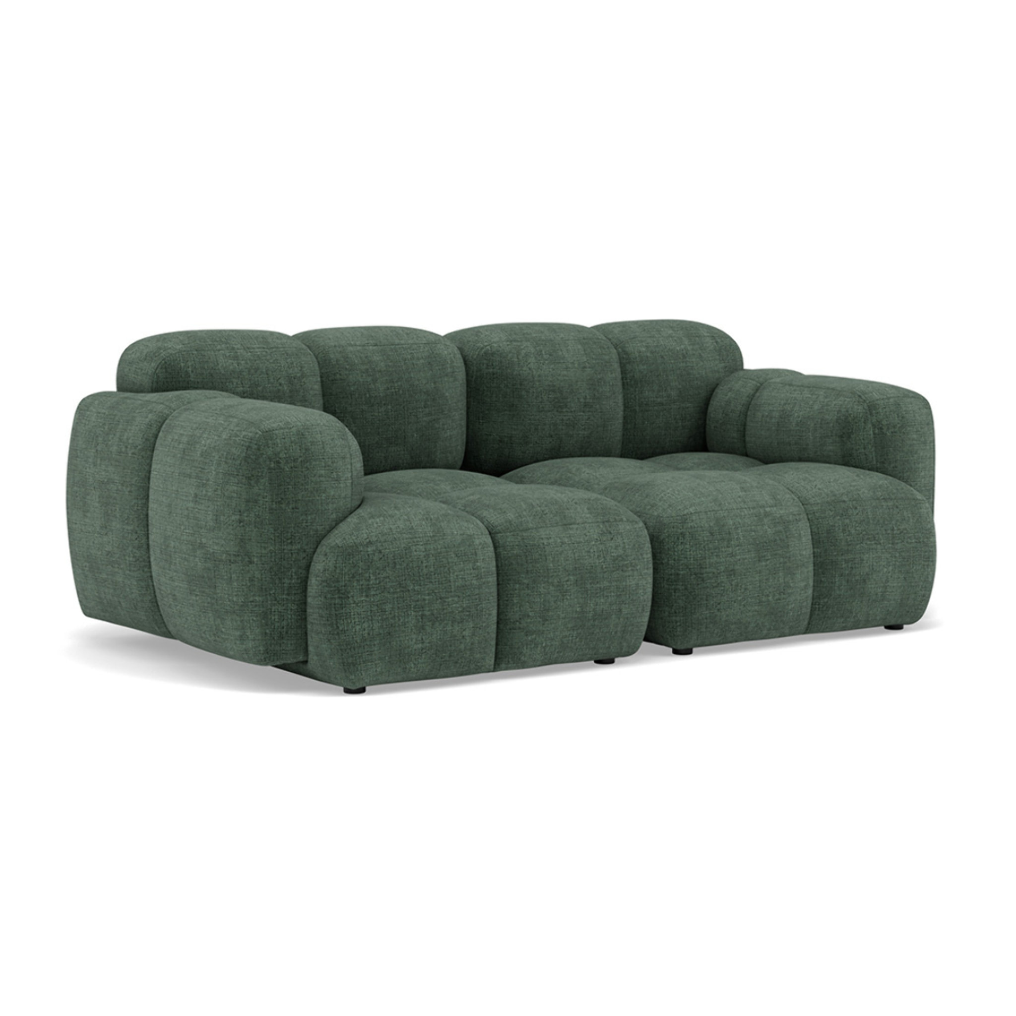 Grace - canapé modulable 2 places en velours texturé - Vert