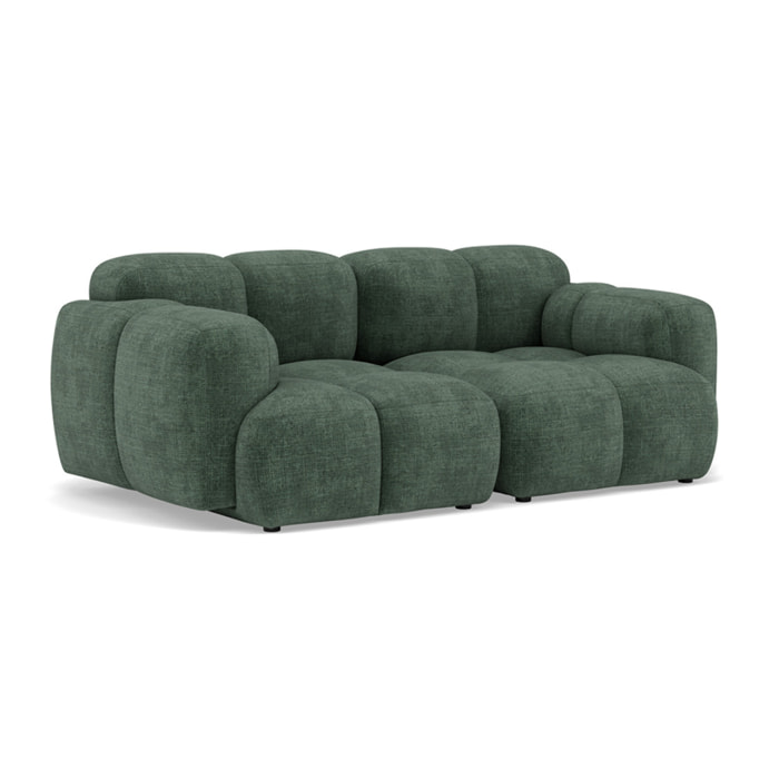 Grace - canapé modulable 2 places en velours texturé - Vert