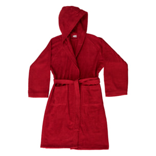 BASSETTI Accappatoio in spugna con cappuccio rosso