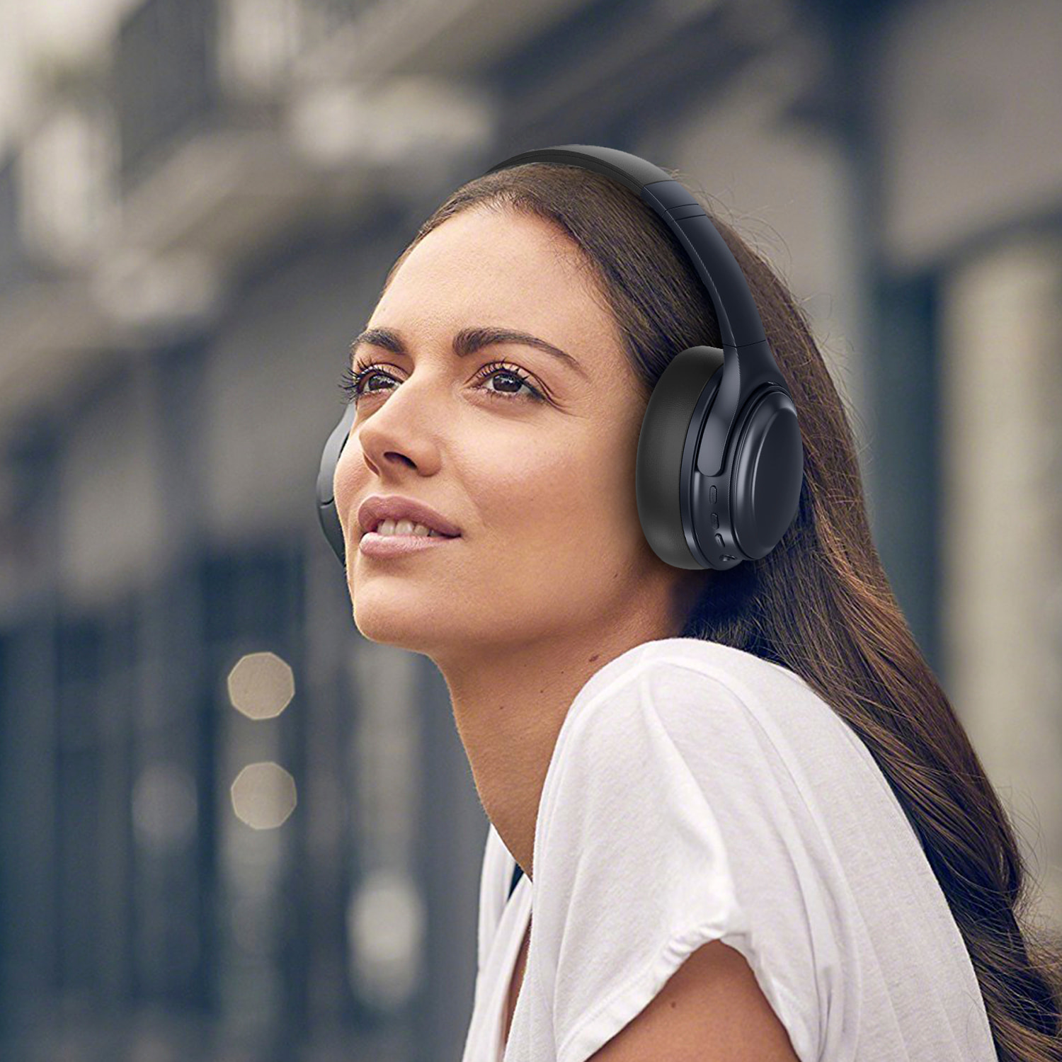 VJ099 Cuffie Bluetooth 5.3 con cancellazione attiva del rumore ANC. Accesso con assistente vocale a mani libere.