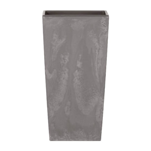 Maceta alta de plástico con depósito en color gris claro