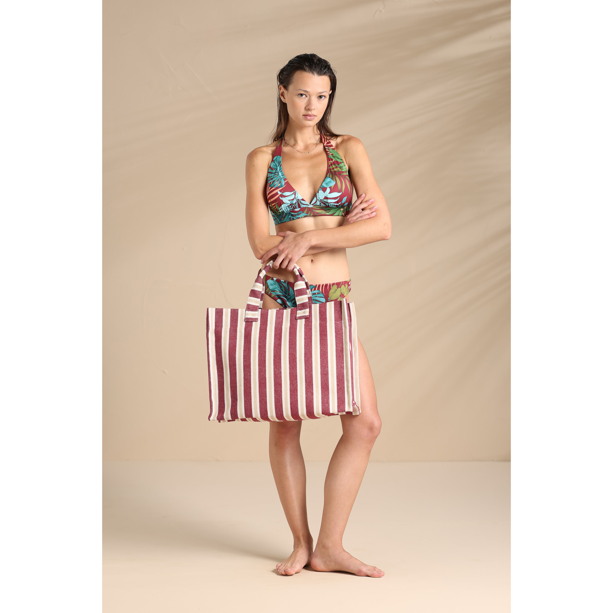 Borsa con chiusura zip articolo stripes. Noidinotte