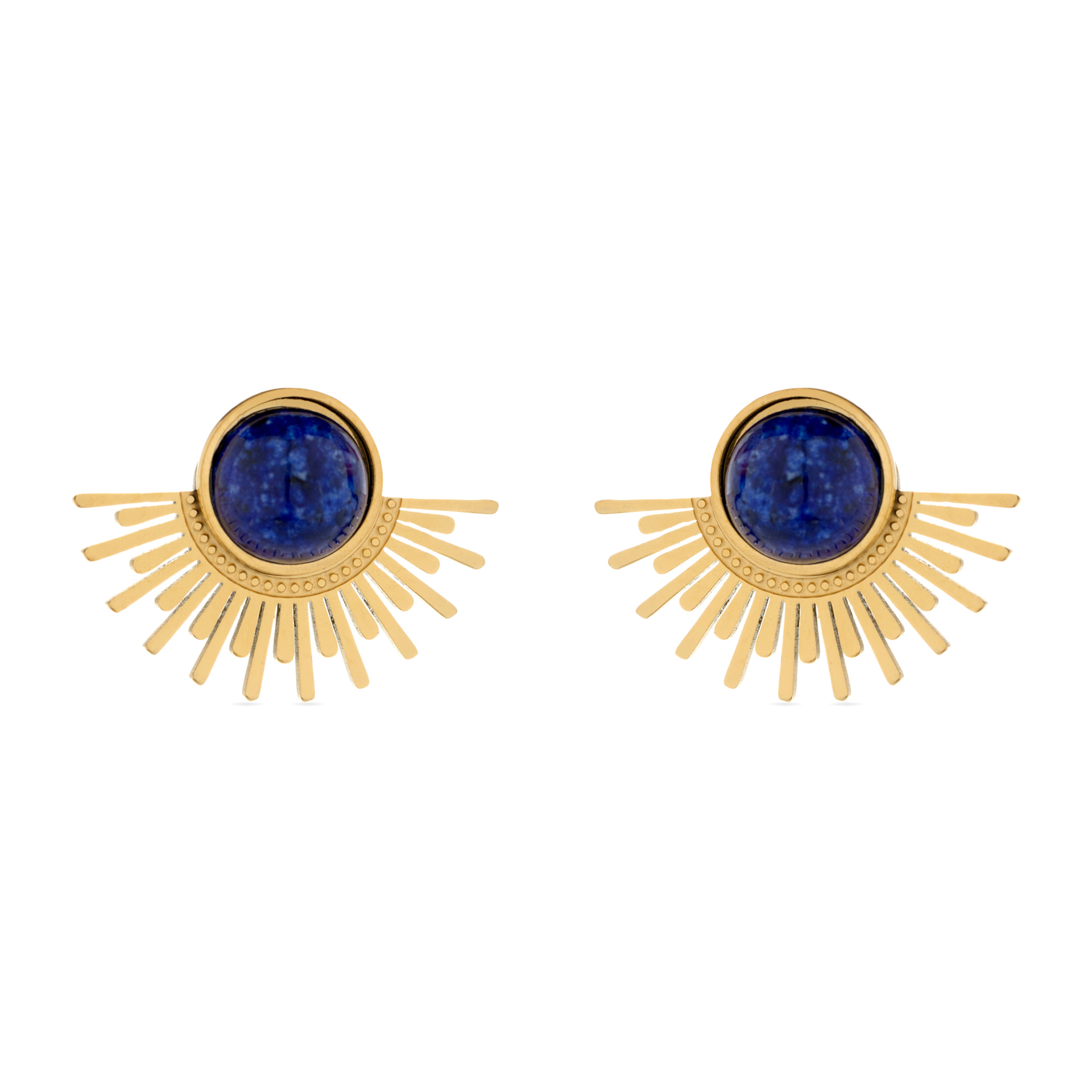 Pendientes de Lapislazuli Natural acabados en oro amarillo de 18K- Viwing