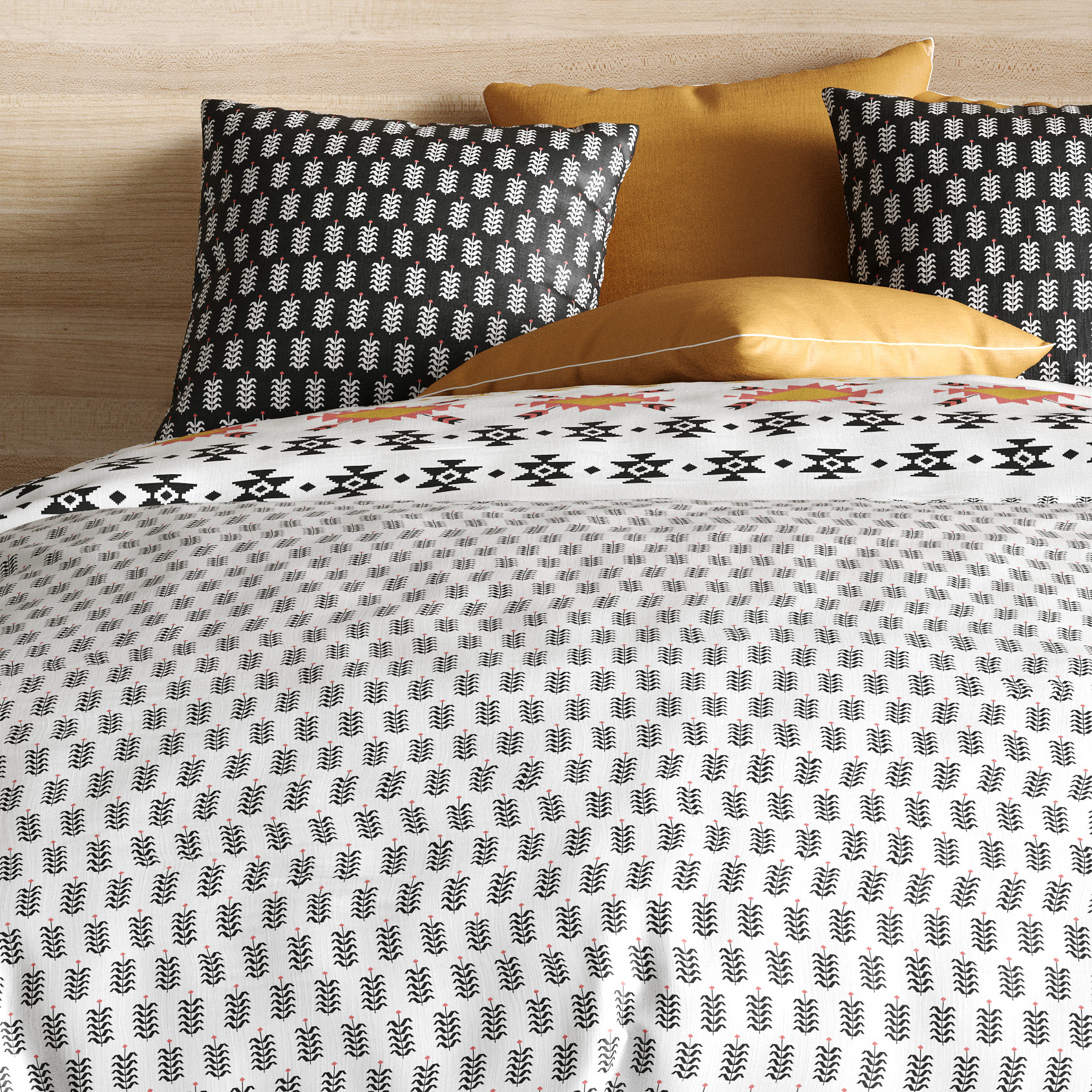 Parure de couette 3pcs en coton Loya