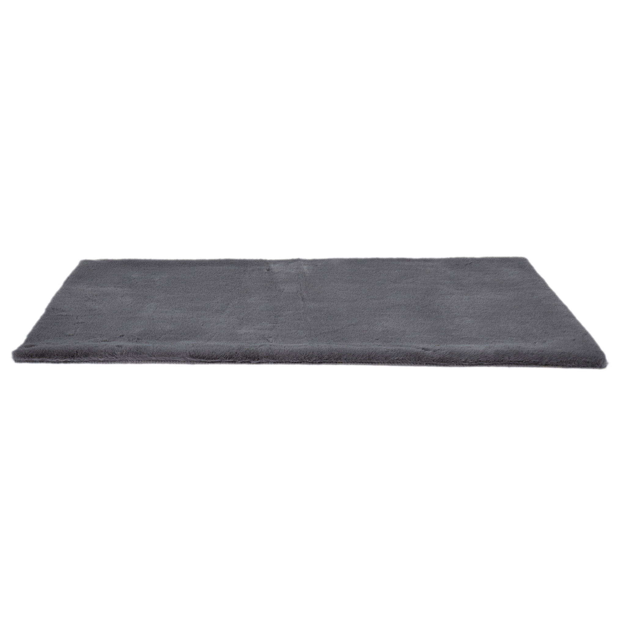 Tapis Imitation Fourrure Fin Gris 110x60cm