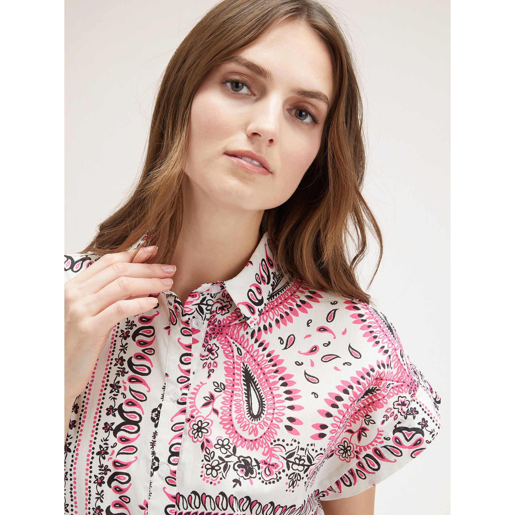 Motivi - Camicia kimono fantasia foulard - Fucsia