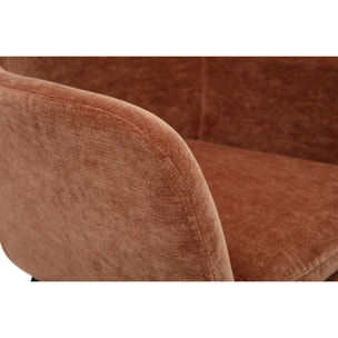 Tabourets de bar en tissu effet velours terre brûlée H65 cm (lot de 2) AMIKA