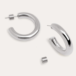 Orecchino a cerchio Mombasa in acciaio