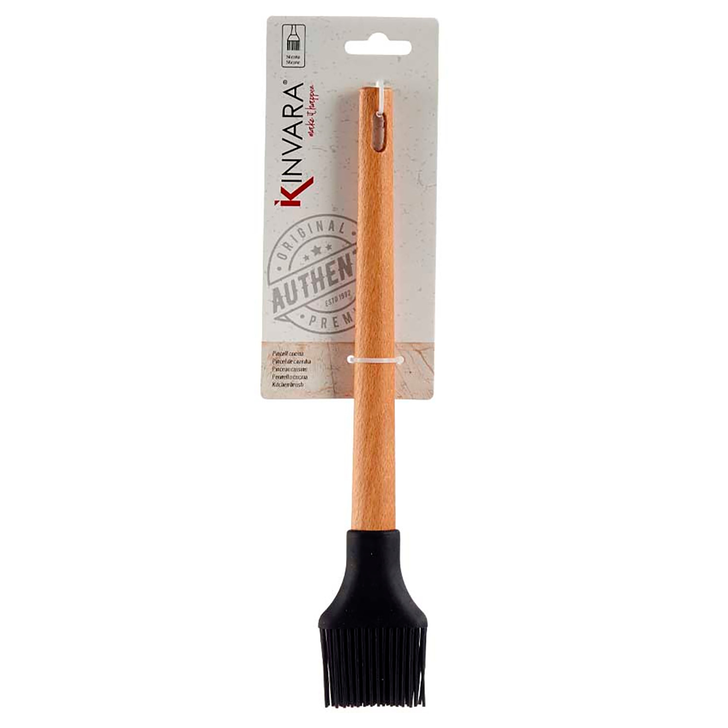 PINCEL COCINA SILICONA MANGO MADERA DE HAYA 28CM