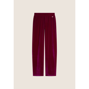 Pantaloni wide leg comfort da donna in tessuto lurex