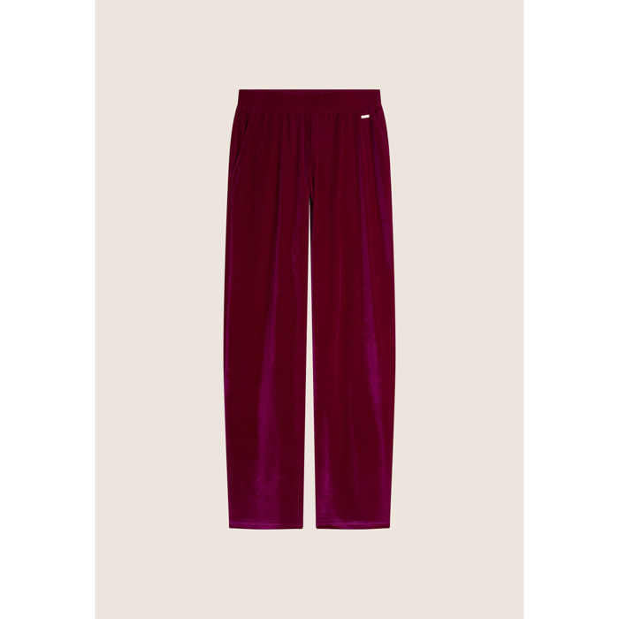 Pantaloni wide leg comfort da donna in tessuto lurex