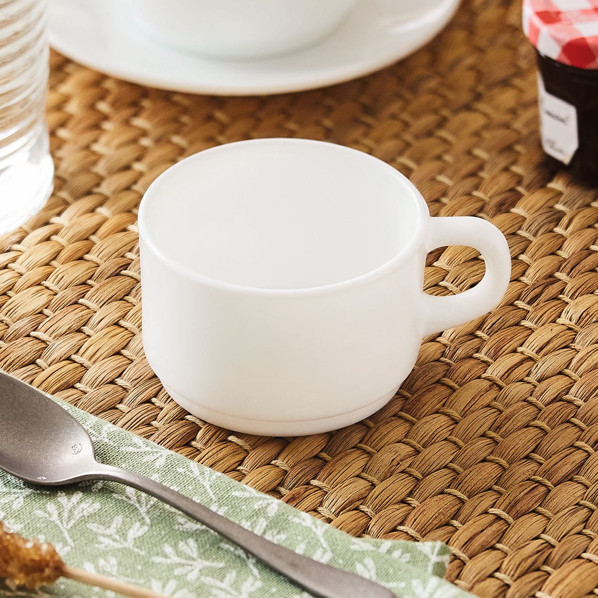 Taza de vidrio blanca 14 cl Empilable - Luminarc