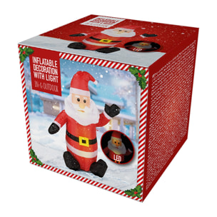 Papa noel inflable con luces led 85x45x120cm